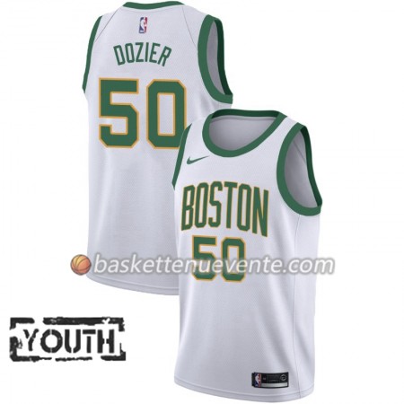 Maillot Basket Boston Celtics P.J. Dozier 50 2018-19 Nike City Edition Blanc Swingman - Enfant